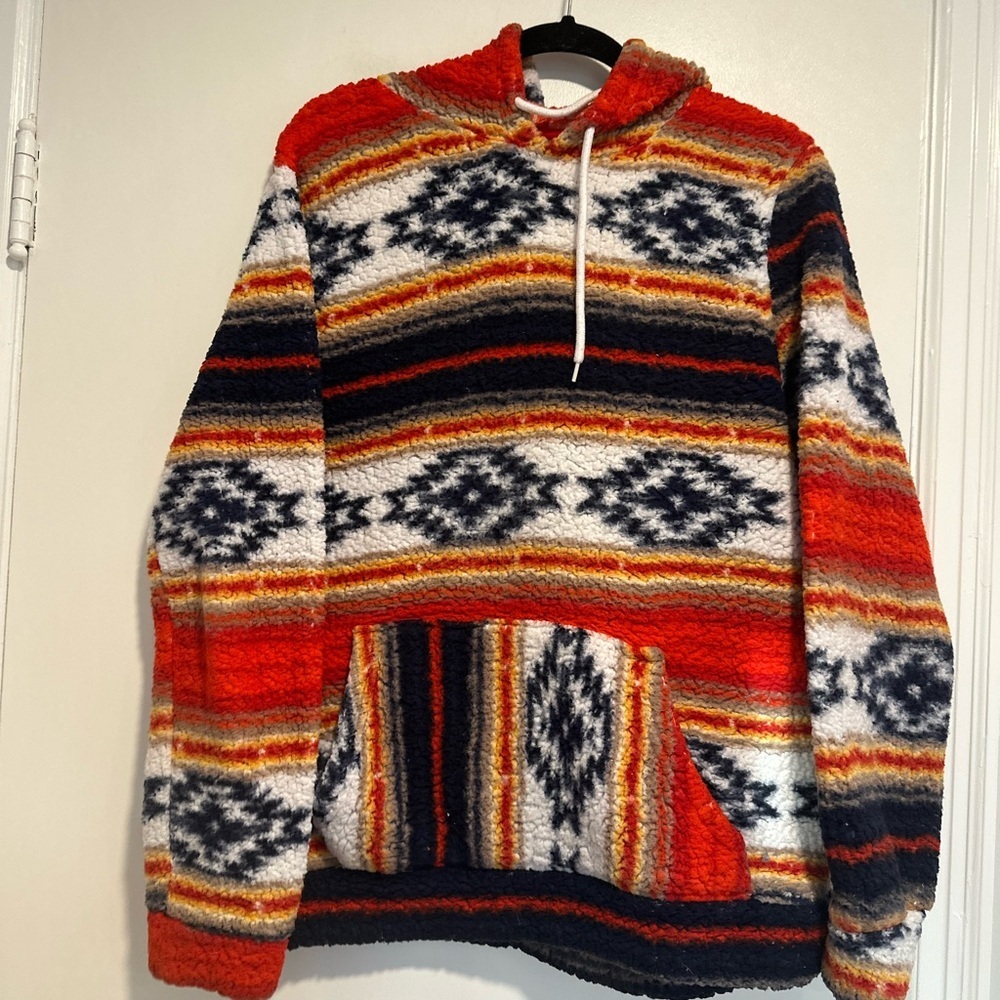 Brooklyn Cloth Fuzzy Aztec Sz:M Southwestern Colorful Pullover Soft Sweater